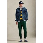 Spodnji del trenirke Polo Ralph Lauren - zelena. Spodnji del trenirke iz kolekcije Polo Ralph Lauren. Model izdelan iz tanke, rahlo elastične pletenine. Model iz tkanine, ki je izjemno prijetna na otip.
