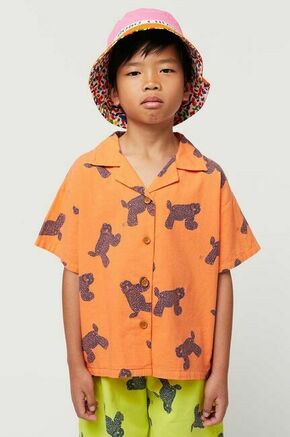 Otroška bombažna srajca Bobo Choses oranžna barva - oranžna. Otroški srajca iz kolekcije Bobo Choses