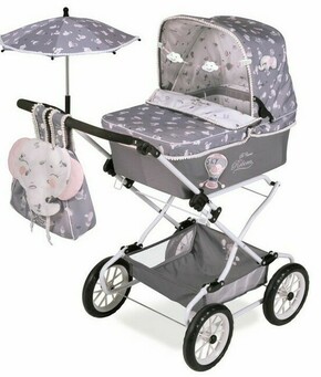 DeCuevas 82035 Zložljivi voziček za punčke REBORN s senčnikom in dodatki SKY 2020-90 cm
