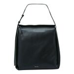 Torbica Calvin Klein črna barva - črna. Velika torbica iz kolekcije Calvin Klein. Model na zapenjanje, izdelan iz ekološkega usnja. Model je enostaven za čiščenje in vzdrževanje.