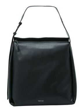Torbica Calvin Klein črna barva - črna. Velika torbica iz kolekcije Calvin Klein. Model na zapenjanje