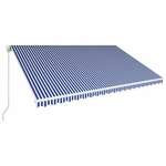 Vidaxl Ročno zložljiva tenda 500x300 cm modra in bela