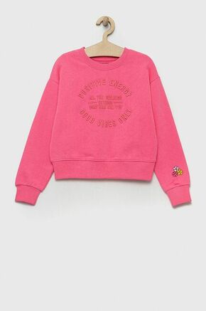 Otroški pulover OVS roza barva - roza. Otroški pulover iz kolekcije OVS. Model izdelan iz pletenine s potiskom.