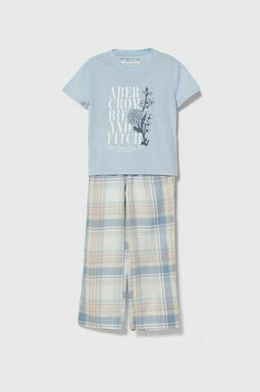 Otroška pižama Abercrombie &amp; Fitch - modra. Pižama iz kolekcije Abercrombie &amp; Fitch. Model izdelan iz materiala s potiskom.