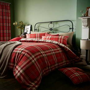 Rdeča posteljnina za eno osebo Catherine Lansfield Kelso Red