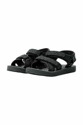 Otroški sandali Jack Wolfskin ZULU črna barva - črna. Otroški sandali iz kolekcije Jack Wolfskin. Model izdelan iz kombinacije tekstilnega materiala in ekološkega usnja. Lahek in udoben model