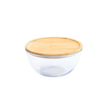Pebbly Steklena posoda z bambusovim pokrovom - 1,6 l