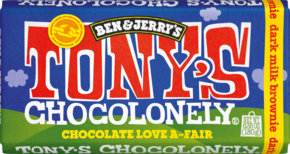 Tony's Chocolonely Temna mlečna čokolada 42% z brownie koščki - 180 g
