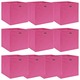Vidaxl Škatle za shranjevanje 10 kosov roza 32x32x32 cm blago