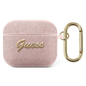 Guess GUA3SASMP AirPods 3 ovitek roza/pink Saffiano Script Metal Collection