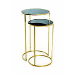 Mørtens Furniture Kavna mizica Vile (komplet 2), 60 cm, zlata / črna