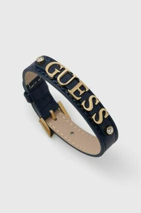 Zapestnica Guess ženska - mornarsko modra. Zapestnica iz kolekcije Guess. Model z okrasnimi elementi izdelan iz naravnega usnja.