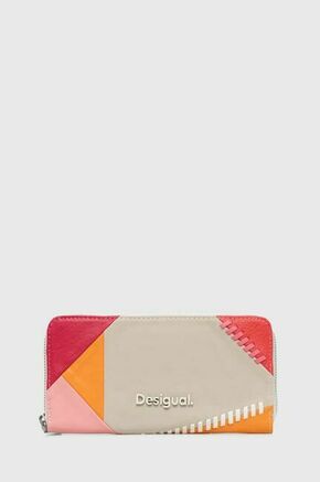 Denarnica Desigual - pisana. Velika denarnica s priloženim obročkom za ključe iz kolekcije Desigual. Model izdelan iz iz naravnega usnja.