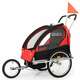 vidaXL 2-v-1 Otroška kolesarska prikolica in voziček črn in rdeč