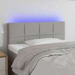 Greatstore LED posteljno vzglavje svetlo sivo 90x5x78/88 cm blago