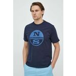 Bombažna kratka majica North Sails moški, mornarsko modra barva - mornarsko modra. Kratka majica iz kolekcije North Sails. Model izdelan iz tanke, elastične pletenine. Lahek in udoben model, idealen za vsakodnevno nošenje.