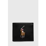 Usnjena denarnica Polo Ralph Lauren moški, črna barva - črna. Mala denarnica iz kolekcije Polo Ralph Lauren. Model izdelan iz naravnega usnja. Izjmno trpežen material.