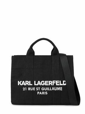 Torbica Karl Lagerfeld črna barva - črna. Torba iz kolekcje Karl Lagerfeld. Na zapenjanje model narejen iz tekstilnega materiala.