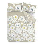 Belo-bež podaljšana posteljnina za zakonsko posteljo 230x220 cm Craft Floral - Catherine Lansfield