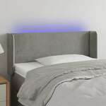 shumee LED posteljno vzglavje svetlo sivo 83x16x78/88 cm žamet