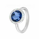 Morellato Jeklen prstan z modrim kristalom Essenza SAGX15 (Obseg 52 mm)