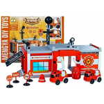 Lean-toys Baterijska gasilska postaja + avtomobili na torni pogon