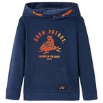 vidaXL Otroški pulover s kapuco mornarsko melange in oranžna 116