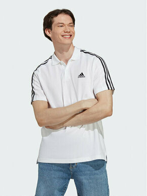 Adidas Polo majica Essentials Piqué Embroidered Small Logo 3-Stripes Polo Shirt IC9312 Bela Regular Fit