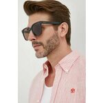 Sončna očala Gucci moški, siva barva - siva. Sončna očala iz kolekcije Gucci. Model z enobarvnimi stekli in okvirji iz plastike. Ima filter UV 400.