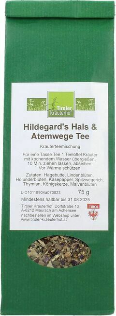 "Tiroler Kräuterhof Hildgardin čaj za grlo in dihala - 75 g"
