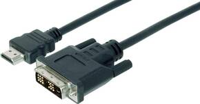 Digitus kabel hdmi adapter standard 1080p 60hz fhd tip hdmi a/dvi-d (18+1) m/m črn 2m