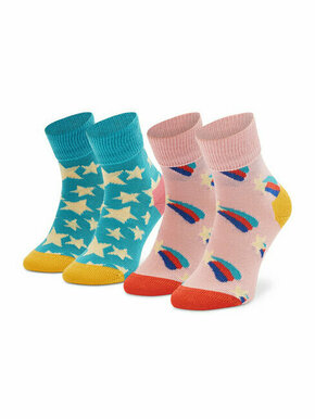 Happy Socks Set 2 parov otroških visokih nogavic KSST19-6000 Pisana