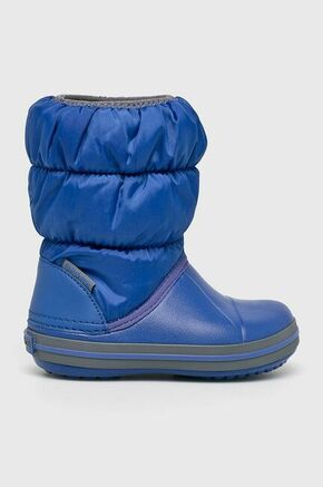 Otroški zimski škornji Crocs WINTER PUFF 14613 - modra. Zimski čevlji iz kolekcije Crocs. Podloženi model izdelan iz kombinacije sintetičnega in tekstilnega materiala.