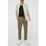 Hlače Tommy Hilfiger moški, zelena barva - zelena. Cargo hlače iz kolekcije Tommy Hilfiger. Model izdelan iz enobarvne tkanine. Model iz izjemno udobne tkanine z visoko vsebnostjo bombaža.