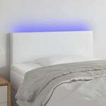 Greatstore LED posteljno vzglavje belo 100x5x78/88 cm umetno usnje