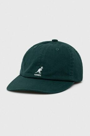 Bombažna bejzbolska kapa Kangol zelena barva - zelena. Kapa s šiltom vrste baseball iz kolekcije Kangol. Model izdelan iz materiala z nalepko.