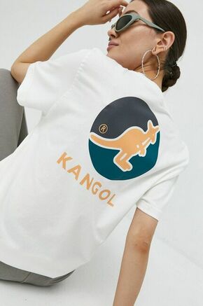 Bombažna kratka majica Kangol bela barva - bela. Kratka majica iz kolekcije Kangol. Model izdelan iz tanke