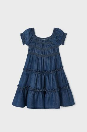 Otroška obleka Mayoral mornarsko modra barva - mornarsko modra. Otroški Obleka iz kolekcije Mayoral. Raven model izdelan iz enobarvne tkanine.