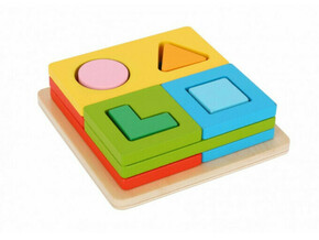 Tooky Toy Montessori sestavljanke Oblike in barve FSC