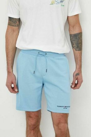 Kratke hlače Tommy Hilfiger moški - modra. Kratke hlače iz kolekcije Tommy Hilfiger. Model izdelan iz gladke pletenine. Model iz izjemno udobne tkanine z visoko vsebnostjo bombaža.