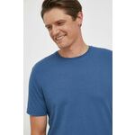 Bombažna kratka majica United Colors of Benetton - modra. Lahkotna kratka majica iz kolekcije United Colors of Benetton, izdelana iz izjemno udobne pletenine. Model je izdelan iz bombaža z dolgimi vlakni, kar zagotavlja visoko zračnost, stabilno...