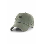 Bombažna bejzbolska kapa 47brand MLB New York Yankees zelena barva - zelena. Kapa s šiltom vrste baseball iz kolekcije 47brand. Model izdelan iz materiala z nalepko.
