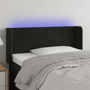 Shumee LED posteljno vzglavje črno 103x16x78/88 cm žamet