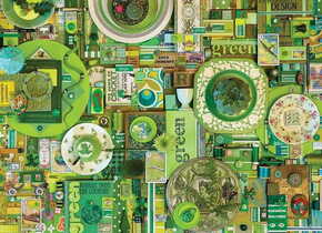 Cobble Hill Puzzle Barve mavrice: Zelena 1000 kosov