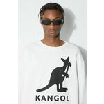 Bombažen pulover Kangol črna barva - bela. Pulover iz kolekcije Kangol. Model izdelan iz pletenine s potiskom.