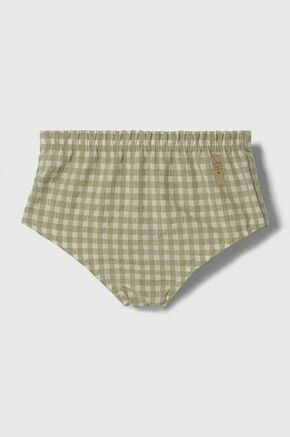 Bombažne kratke hlače za dojenčke Jamiks zelena barva - zelena. Kratke hlače za dojenčka iz kolekcije Jamiks. Model izdelan iz vzorčaste tkanine.