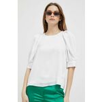 Majica Dkny ženska, bela barva - bela. Bluza iz kolekcije Dkny, izdelana iz enobarvne tkanine. Model iz izjemno udobne, zračne tkanine.