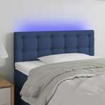 vidaXL LED posteljno vzglavje modro 100x5x78/88 cm blago