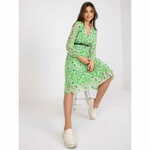 ITALY MODA Ženska cvetlična midi obleka GIRONA zelena DHJ-SK-10536A-1.80_384473 Univerzalni