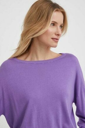 Pulover s primesjo svile Sisley vijolična barva - vijolična. Pulover iz kolekcije Sisley. Model izdelan iz tanke pletenine. Model iz izjemno udobne tkanine z visoko vsebnostjo svile.